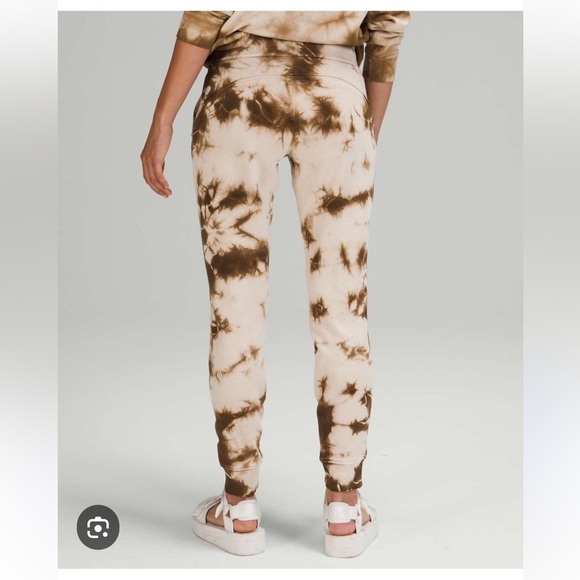 Lululemon Warm Down French Terry Drawstring Jogger Tie Dye Earth Day Sand Brown - Picture 3 of 11